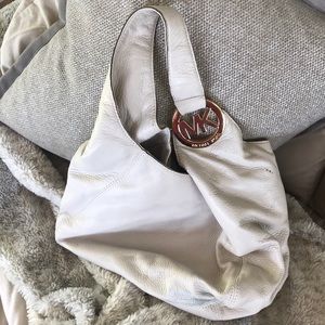 White/cream leather Michael by Michael Kors purse